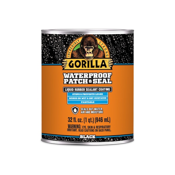 Gorilla Black Rubber-Based Liquid Rubber Waterproof Sealer 32 oz